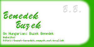 benedek buzek business card